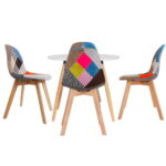 1 Artiss Dining Table and 4 Chairs Set DSW White - Image 3