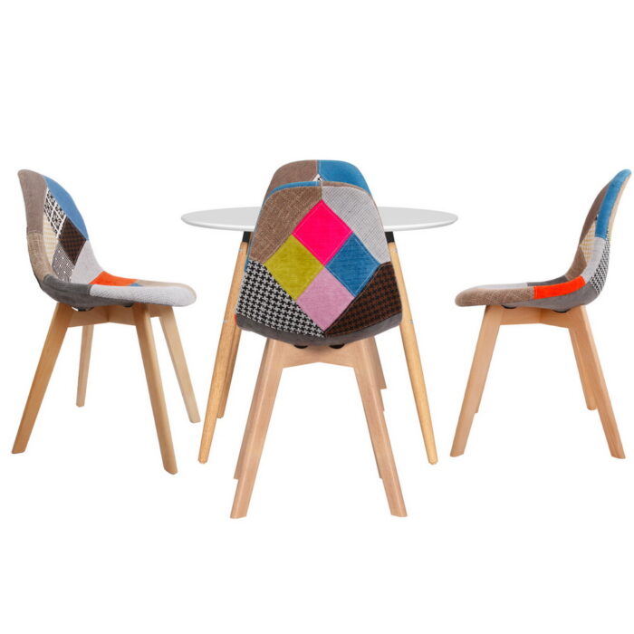 1 Artiss Dining Table and 4 Chairs Set DSW White - Image 3