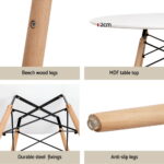 1 Artiss Dining Table and 4 Chairs Set DSW White - Image 5