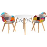 1 Artiss Dining Table and 2 Chairs Set DSW 90cm