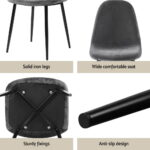 1 Artiss Dining Table and 4 Chairs Set Marble Grey - Image 6