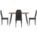 1 Artiss Dining Table and 4 Chairs Set Rectangle Metal - Image 3