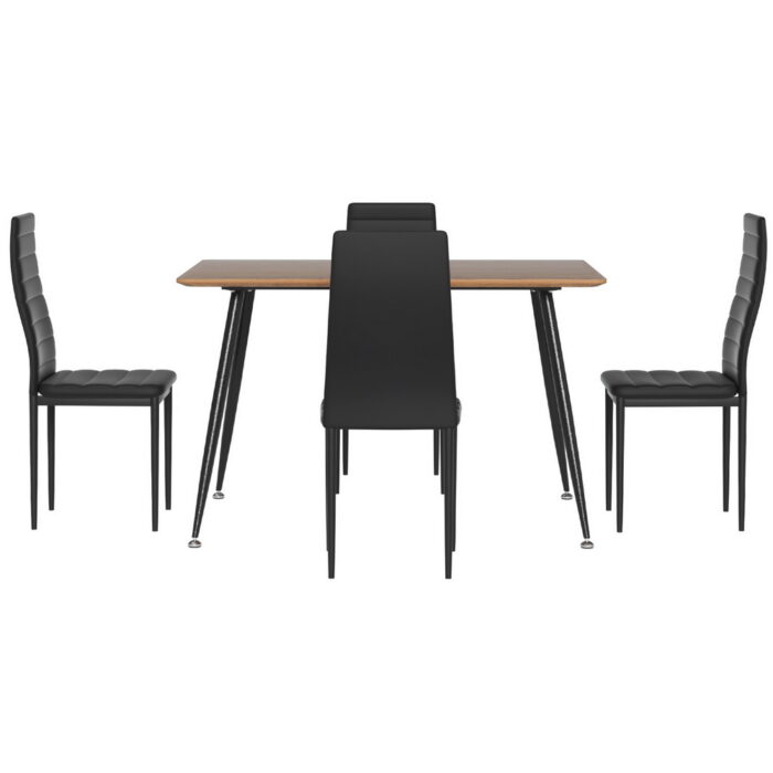 1 Artiss Dining Table and 4 Chairs Set Rectangle Metal - Image 3