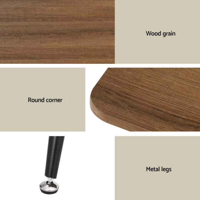 1 Artiss Dining Table and 4 Chairs Set Rectangle Metal - Image 5