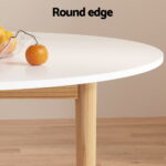 1 Artiss Dining Table and 4 Chairs Set White Wood - Image 4