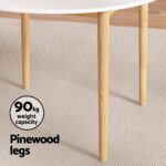 1 Artiss Dining Table and 4 Chairs Set White Wood - Image 5