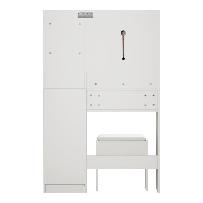 Oikiture Dressing Table Stool Set LED Light White - Image 6