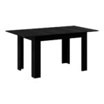 Oikiture 160cm Extendable Dining Table Cafe Table Black