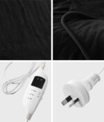 Bedra Washable Electric Heated Throw Rug Flannel Black - Image 2