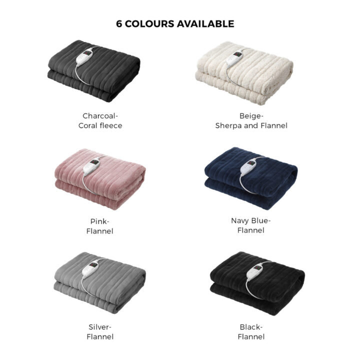 Bedra Electric Blanket Washable Heated Throw Rug Coral Fleece - Image 8