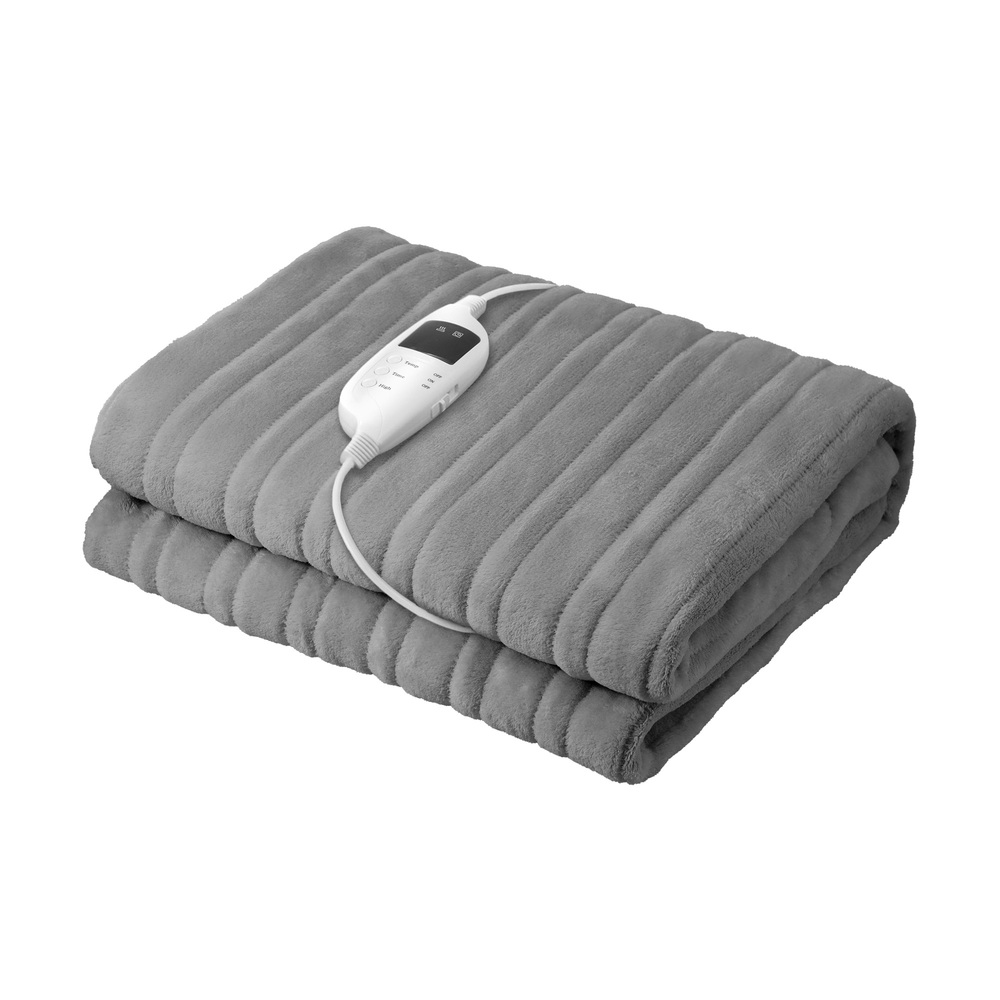 EBK-THROW-SI-01 Bedra Electric Heated Throw Rug Washable Silver - Image 1