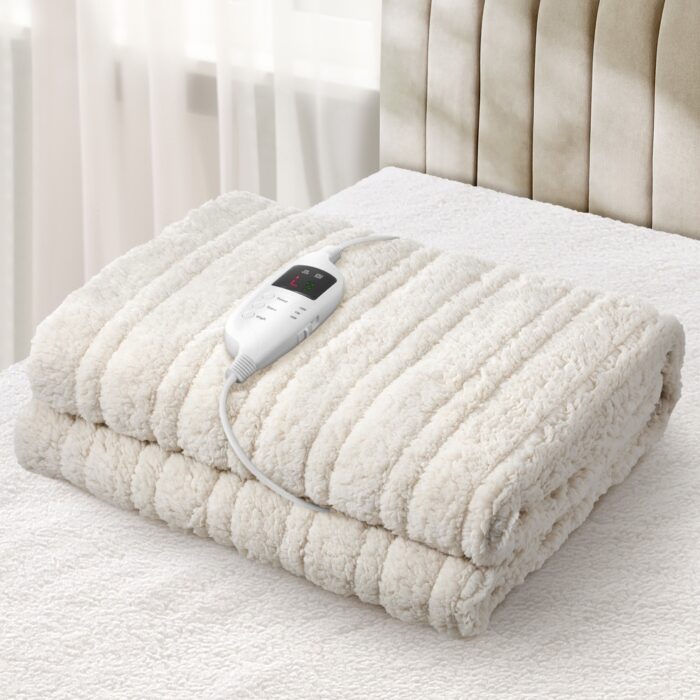 Bedra Heated Throw Rug Blanket Washable Sherpa Flannel - Image 8