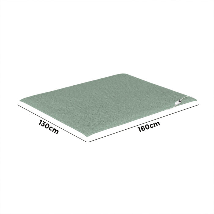 Bedra Electric Heated Blanket Washable Throw Rug Sherpa Coral Fleece Green - Image 9