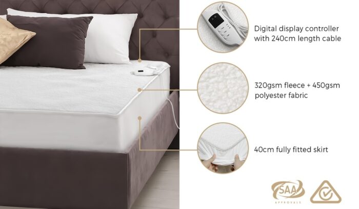 Bedra Electric Blanket Fully Fitted Fleece Heated Single - Image 10