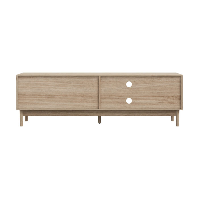 Oikiture TV Cabinet Entertainment Unit Stand 160cm Natural - Image 2
