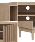 Oikiture TV Cabinet Entertainment Unit Stand 160cm Natural - Image 6