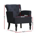 Artiss Armchair Wingback Charcoal Lothair - Image 2