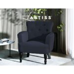 Artiss Armchair Wingback Charcoal Lothair - Image 6