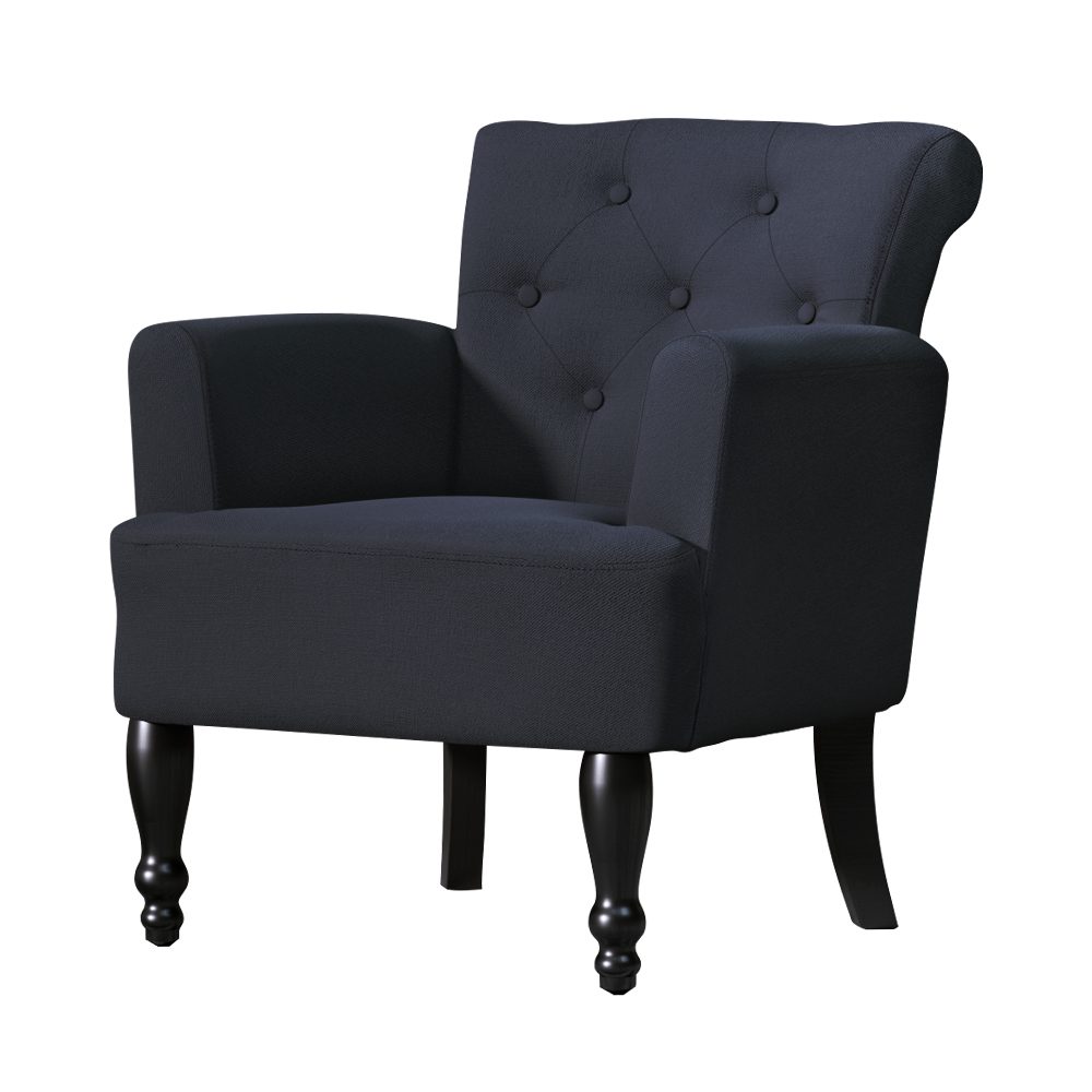 FA-CHAIR-WING02-BK-202502281214-07 Artiss Armchair Wingback Charcoal Lothair - Image 1
