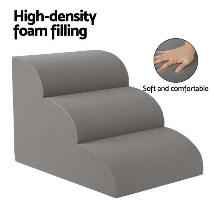 i.Pet Dog Ramp Steps Foam 3 Tier Pet Stairs For Bed Sofa Car Portable Indoor - Image 5
