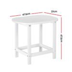Gardeon Outdoor Coffee Side Table HDPE Desk Patio Furniture Camping Garden White - Image 2