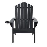 Gardeon Outdoor Chairs HDPE Adirondack Beach Chair Sun Lounge Patio Furniture Garden Black - Image 3