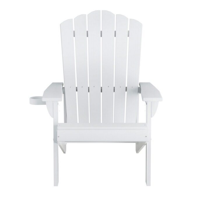 Gardeon Outdoor Chairs HDPE Adirondack Beach Chair Sun Lounge Patio Furniture Garden white - Image 3