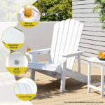 Gardeon Outdoor Chairs HDPE Adirondack Beach Chair Sun Lounge Patio Furniture Garden white - Image 5