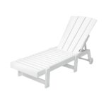 Gardeon Sun Lounge Beach Chair HDPE Adirondack Lounger Patio Outdoor Furniture with Wheels White