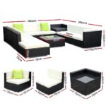 Gardeon 11PC Sofa Set with Storage Cover Outdoor Furniture Wicker - Image 2