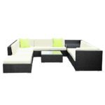 Gardeon 11PC Sofa Set with Storage Cover Outdoor Furniture Wicker - Image 3