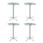 Gardeon Set of 4 Outdoor Bar Table Aluminium Round 70/110CM