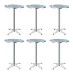 Gardeon Set of 6 Outdoor Bar Table Aluminium Round 70/110CM - Image 3