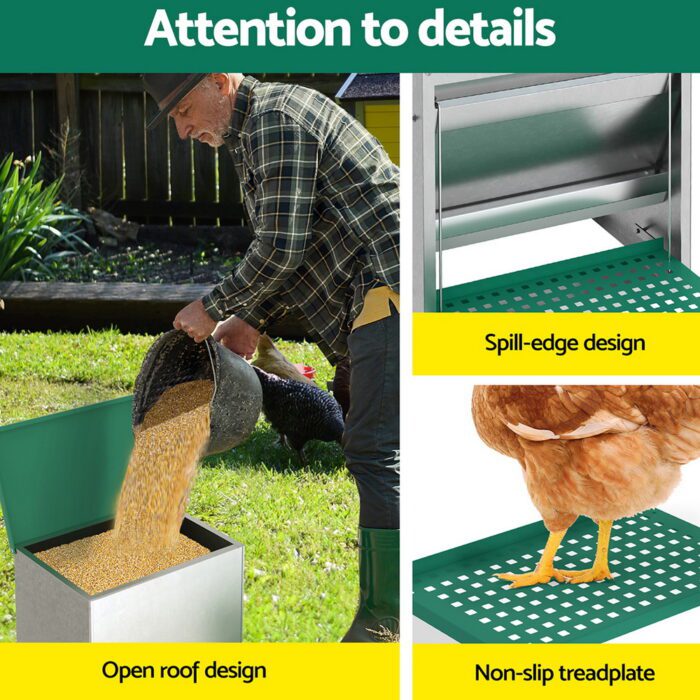 Giantz Automatic Chicken Feeder Port Coop Chick Poultry Treadle Self Opening - Image 6