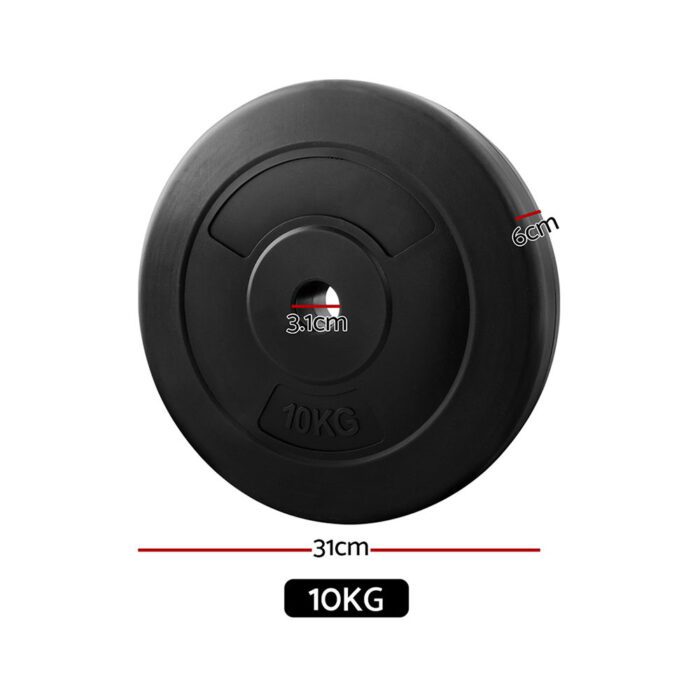 Everfit 40kg Barbell Weight Plates Standard Home Gym Press Fitness Exercise - Image 3