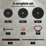 Everfit 40kg Adjustable Dumbbells Set Kettle Bell Weight Plates Barbells Gym - Image 6