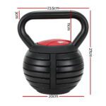 Everfit 18kg Adjustable Kettlebell Set Portable Kettle Bell Weight Dumbbells 10lbs 40lbs - Image 2
