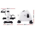 Everfit Pedal Exerciser Mini Exercise Bike Cross Trainer Under Desk Bike White - Image 2