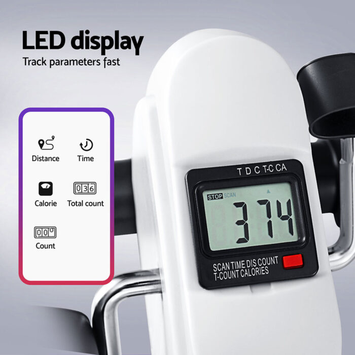 Everfit Pedal Exerciser Mini Exercise Bike Cross Trainer Under Desk Bike White - Image 6