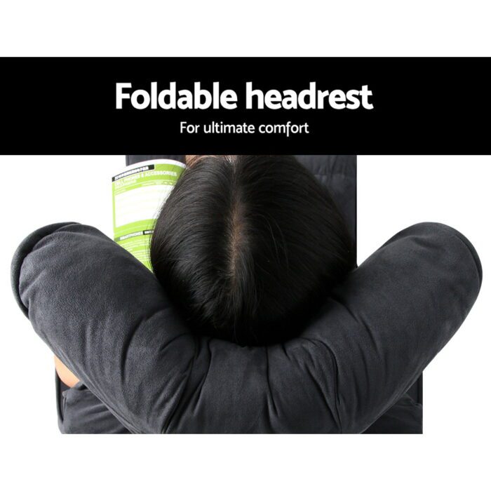 Artiss Floor Lounge Sofa With Armrest Flocking Fabric Charcoal - Image 5