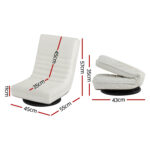 Artiss 2XFloor Chair Lounge Sofa Swivel Foldable Linen White - Image 2