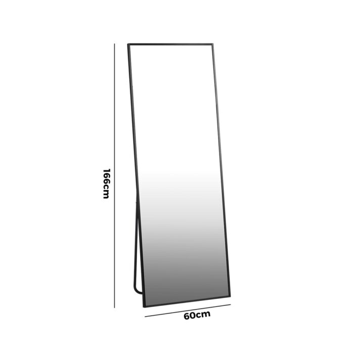 Oikiture 166x60cm Full Length Mirror Dressing Floor Mirrors Black - Image 7
