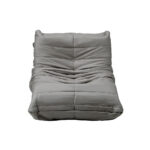 Oikiture 2X Floor Sofa Lounge Caterpillar Couch Single Pouffe Grey - Image 6