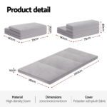 Giselle Foldable Mattress Folding Sofa Bed 4-fold Sleeping Camping Cushion Mat - Image 2