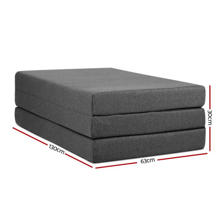 Giselle Bedding Foldable Mattress Folding Foam Double Grey - Image 4