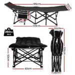 Artiss Folding Bed With Mattress Heavy Duty Black 185CM - Image 2