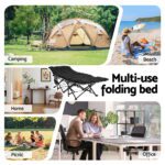 Artiss Folding Bed With Mattress Heavy Duty Black 185CM - Image 6
