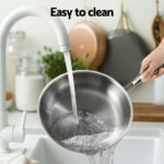 5-star Chef Frying Pan Stainless Steel Uncoated Twin Frypan Set 25/30cm Silver - Image 6