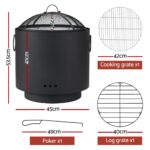 Grillz Fire Pit BBQ Portable Deep Bowl Outdoor Fireplace - Image 2