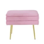 Artiss Ottoman Storage Foot Stool Vanity Velvet Pink - Image 3